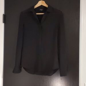 Nasty Gal Black Button Down XS
